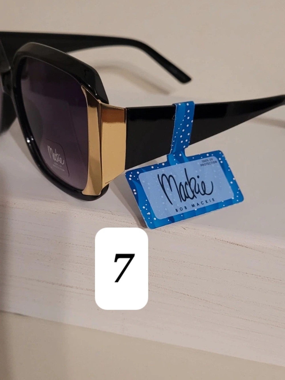BOB Mackie Black & Gold Women's Oversized Sunglasses